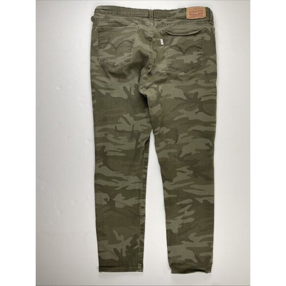 Levis 711 Pants Skinny Ankle Women’s 31 Camo Stretch Mid Rise Green - Picture 3 of 7